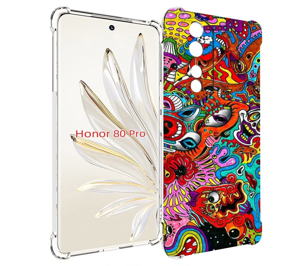 

Чехол MyPads разные абстракции яркие для Honor 80 Pro, Прозрачный, Tocco