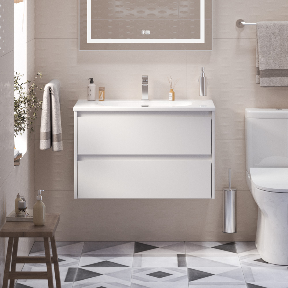 

Тумба с раковиной BelBagno Kraft 39-800 bianco opaco, Белый, Kraft 39-800 bianco opaco