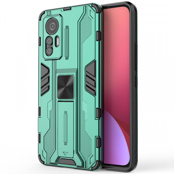 

Противоударный чехол-подставка Epik Galvatron для Xiaomi Mi 12 Lite с защитой камеры, Зеленый