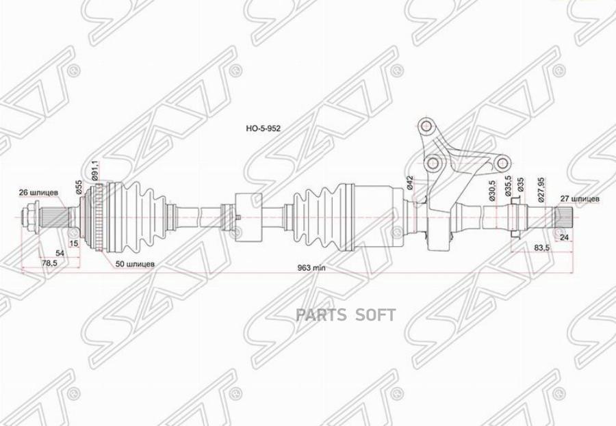 

SAT Привод в сборе FR LH HONDA CR-V RD1 96-99