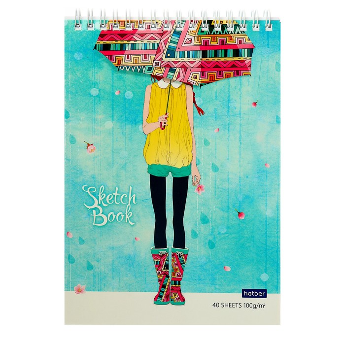 

Блокнот-скетчбук А5, 40 листов на гребне "Счастливые моменты", обложка мелованный картон,