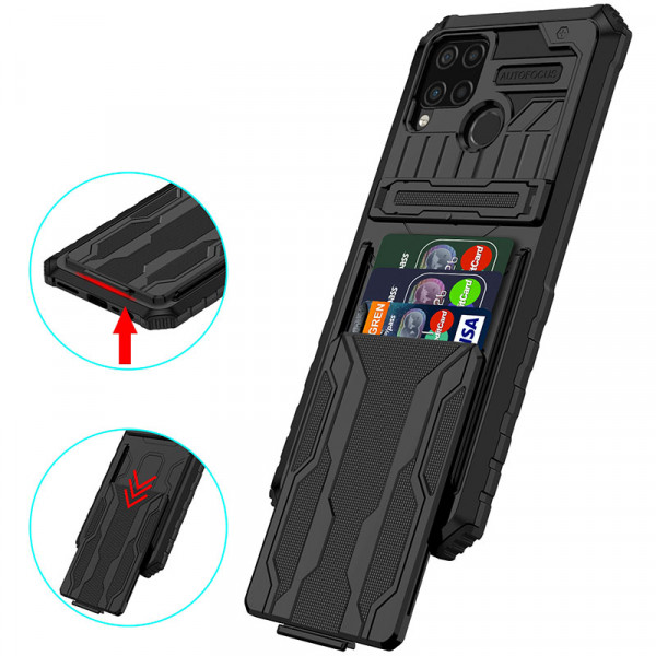 

Противоударный чехол Epik Blackout для Realme C25/C25s/C15/C12 с отделением для карты, Черный