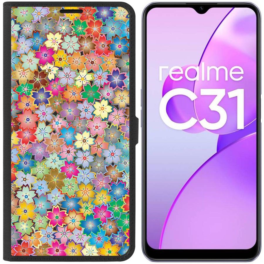 Чехол-книжка Eco Book для Realme C31 Цветочный паттерн 4