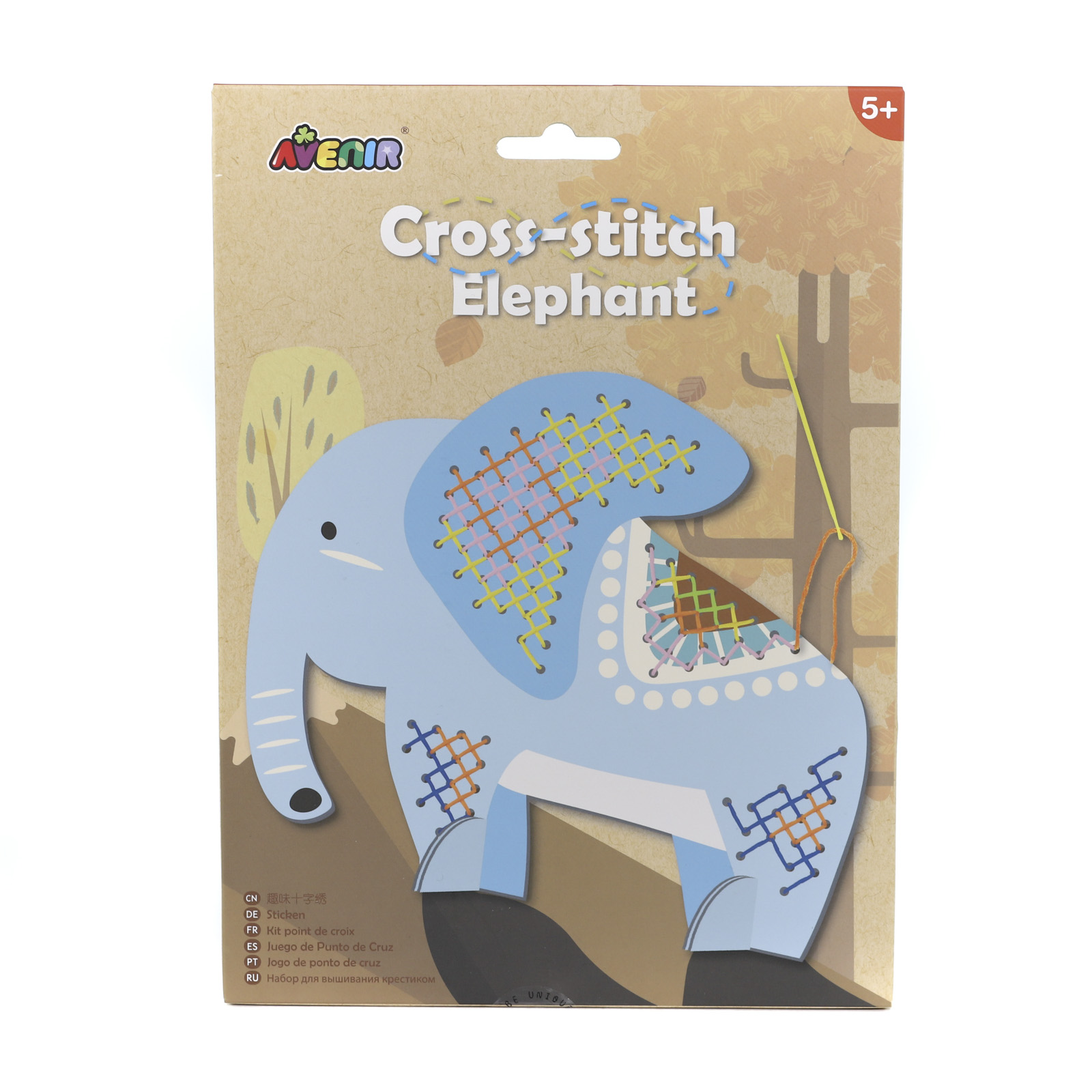 Набор для вышивания крестиком детский Avenir Art Слон, 20*16,5 см