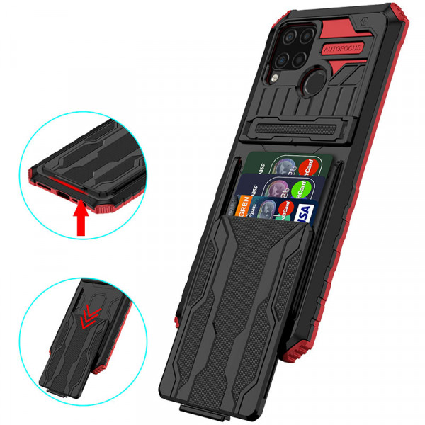 

Противоударный чехол Epik Blackout для Realme C25/C25s/C15/C12 с отделением для карты, Красный