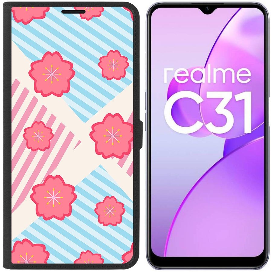 

Чехол-книжка Eco Book для Realme C31 Цветочный паттерн 10