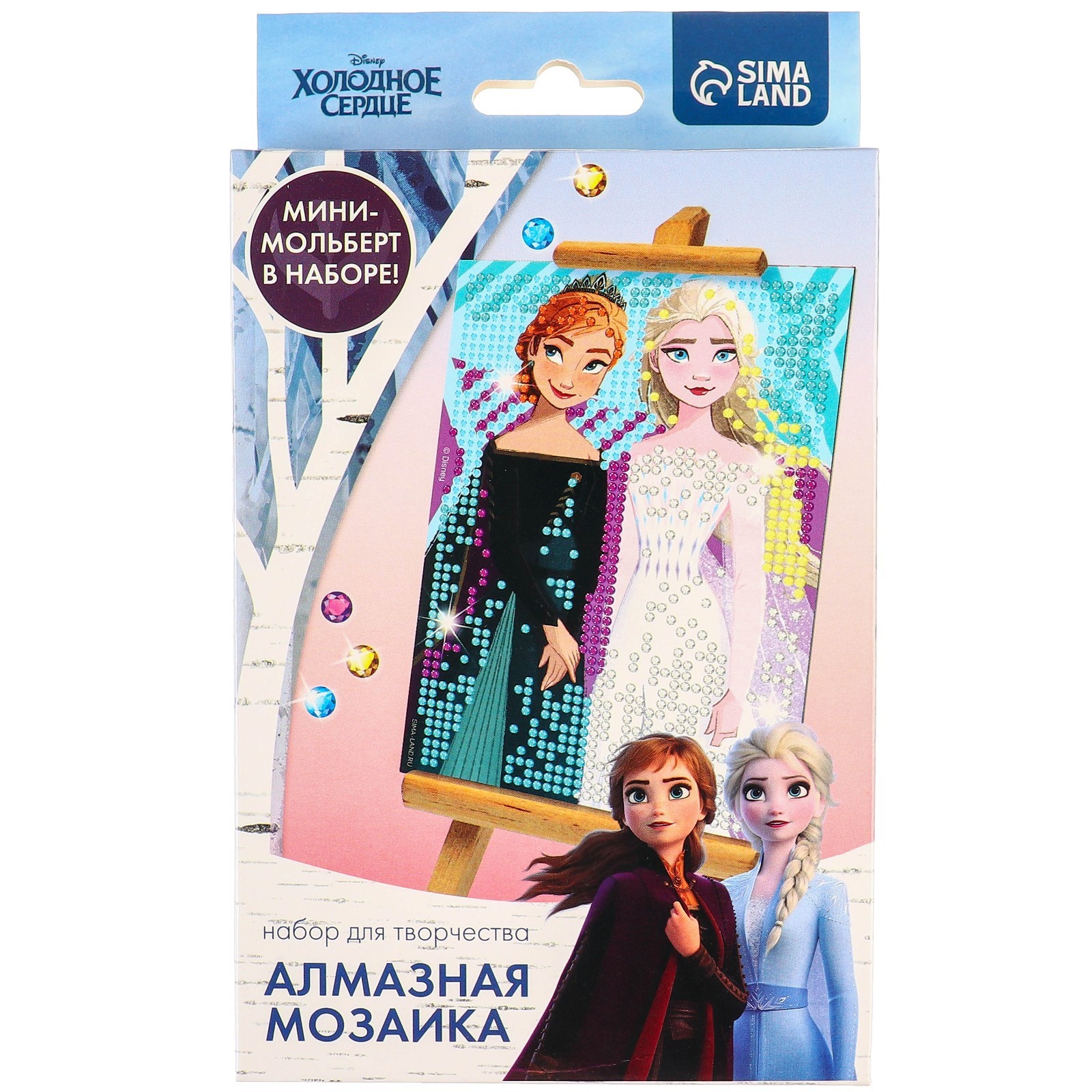 Алмазная мозаика Disney Анна и Эльза, 16х10,5 см