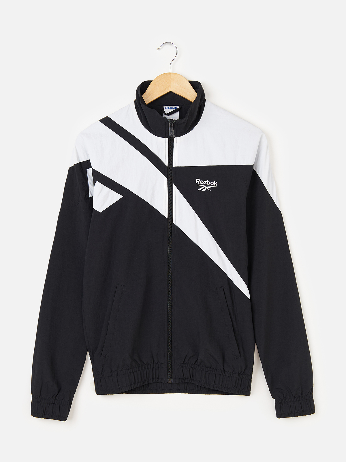 Толстовка Reebok для мужчин, на молнии, BK5095, Black-White, размер 2XS