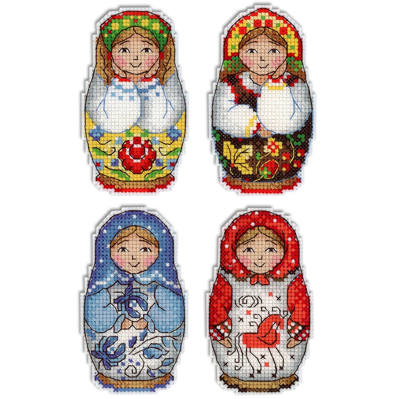 

Набор для вышивания МП-студия Русские матрешки. Магниты