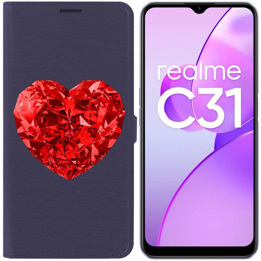 Чехол-книжка Eco Book для Realme C31 Рубиновое сердце