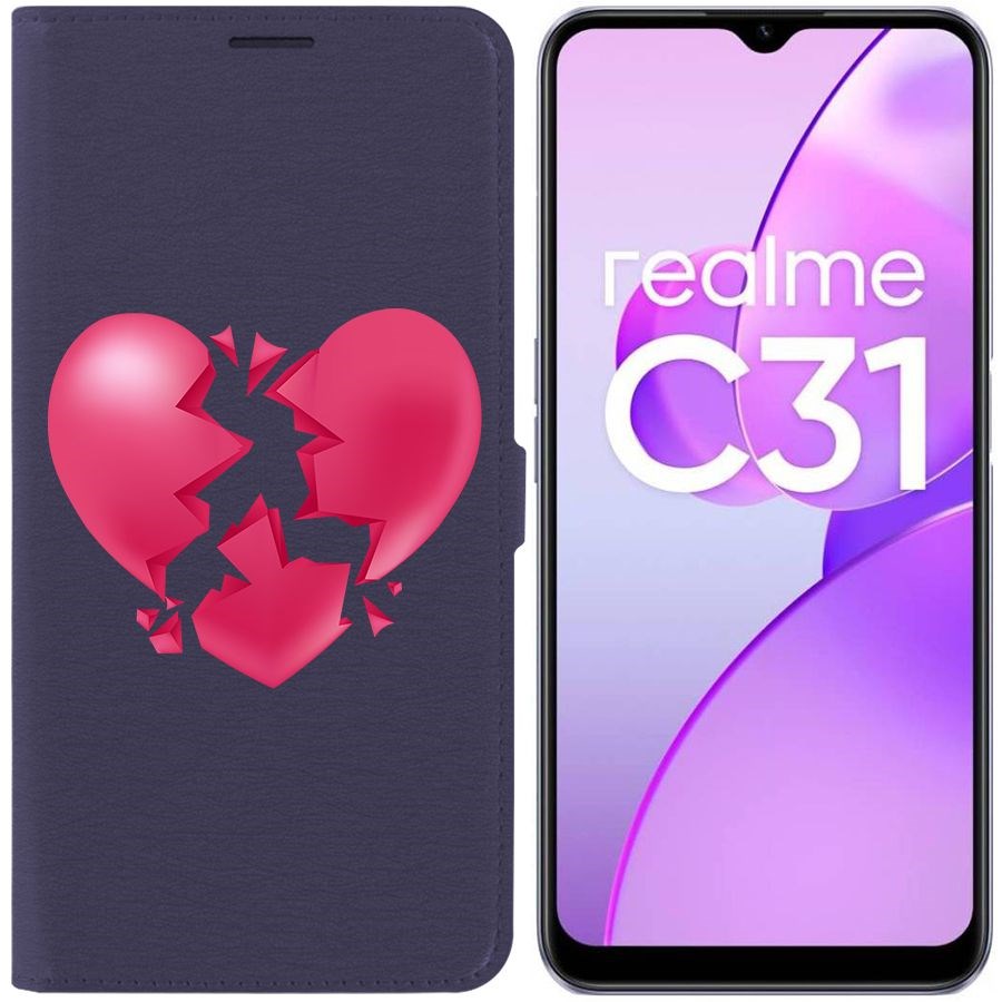 

Чехол-книжка Eco Book для Realme C31 Разбитое сердце