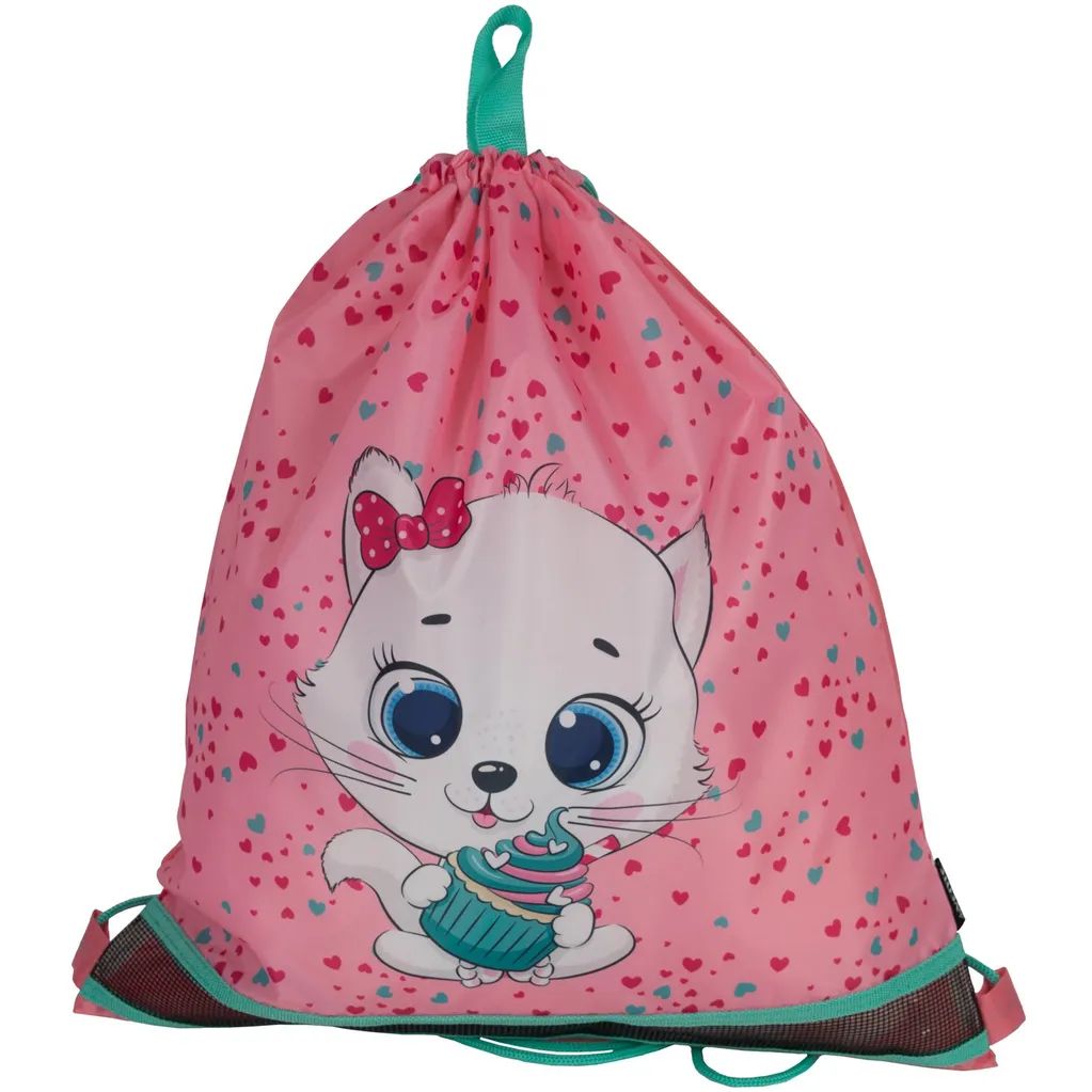 

Сумка д/обуви deVente "Sweet Kitty" 1отд., водооталк.ткань, на верев.завязке, с вставкой, Розовый, deVente