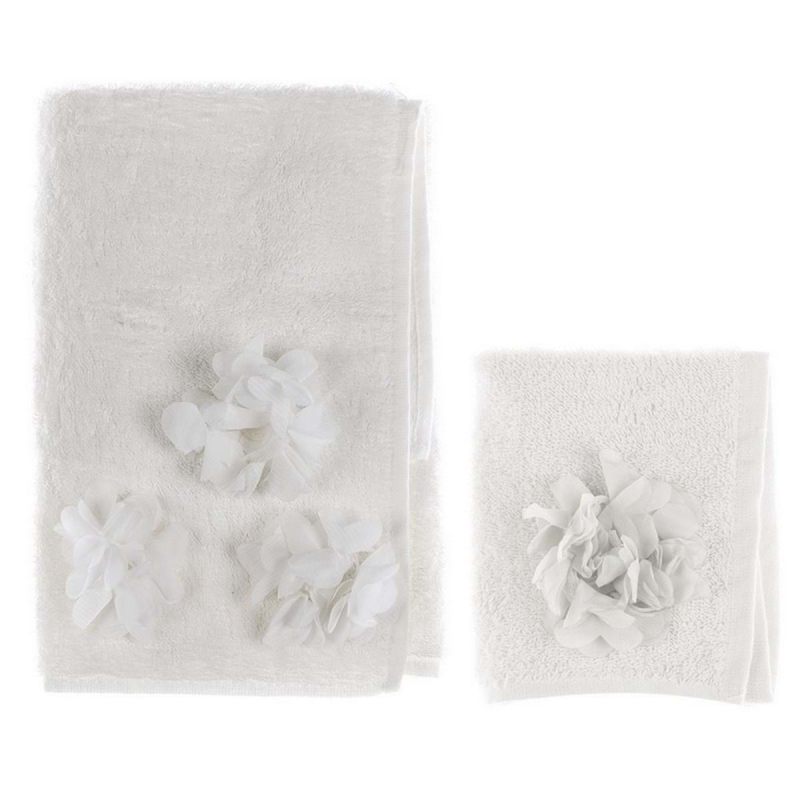 фото Комплект махровых полотенец с рюшами, цвет: белый мята