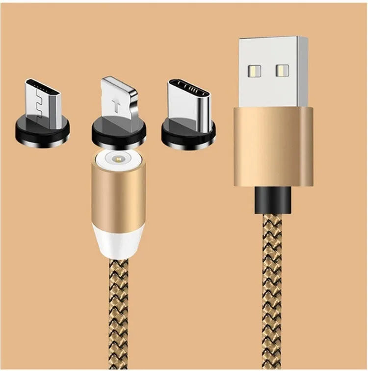 Кабель Lightning, USB Type-C, micro USB-USB AOVV 1 м золотистый