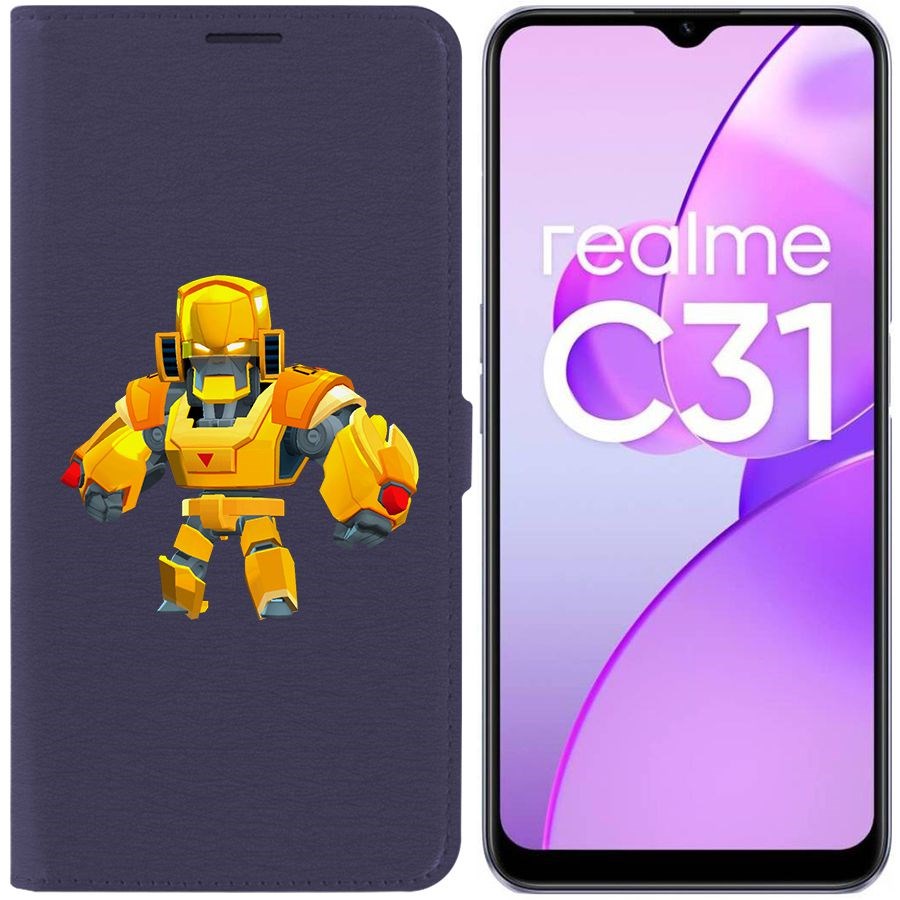 

Чехол-книжка Eco Book для Realme C31 Brawl Stars-Бо Золотой Меха