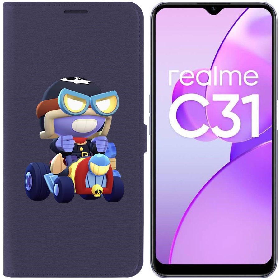 

Чехол-книжка Eco Book для Realme C31 Brawl Stars-Безумный Карл