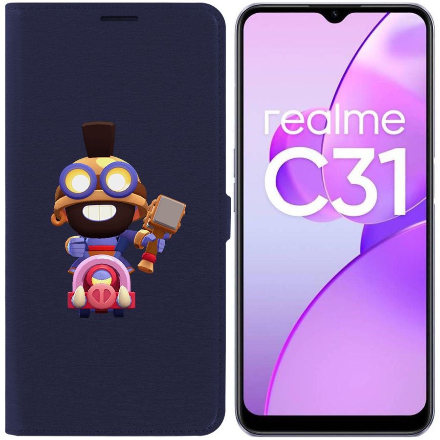 

Чехол-книжка Eco Book для Realme C31 Brawl Stars-Карл Всадник на кабане