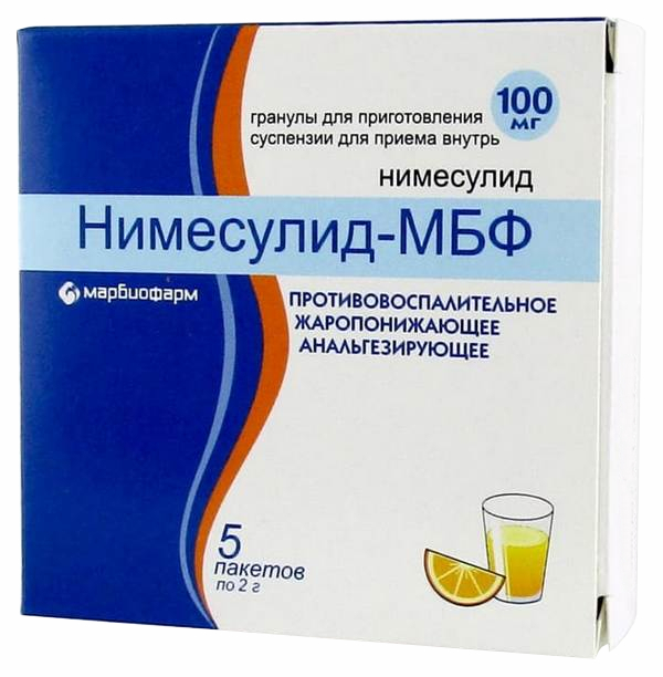 Нимесулид-МБФ гранулы для приготовления суспензии 100 мг пакеты 2 г 10 шт.