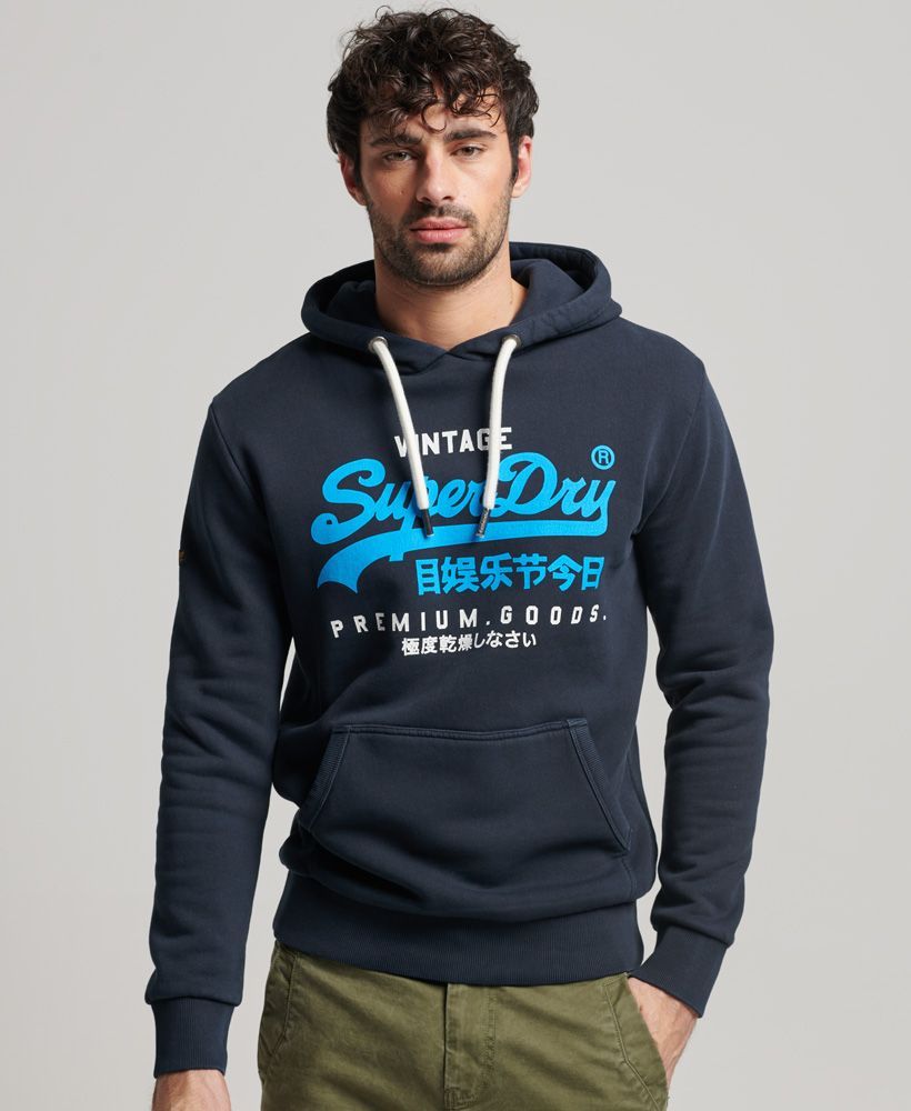 Худи мужское Superdry M2012985A синее S Китай синий