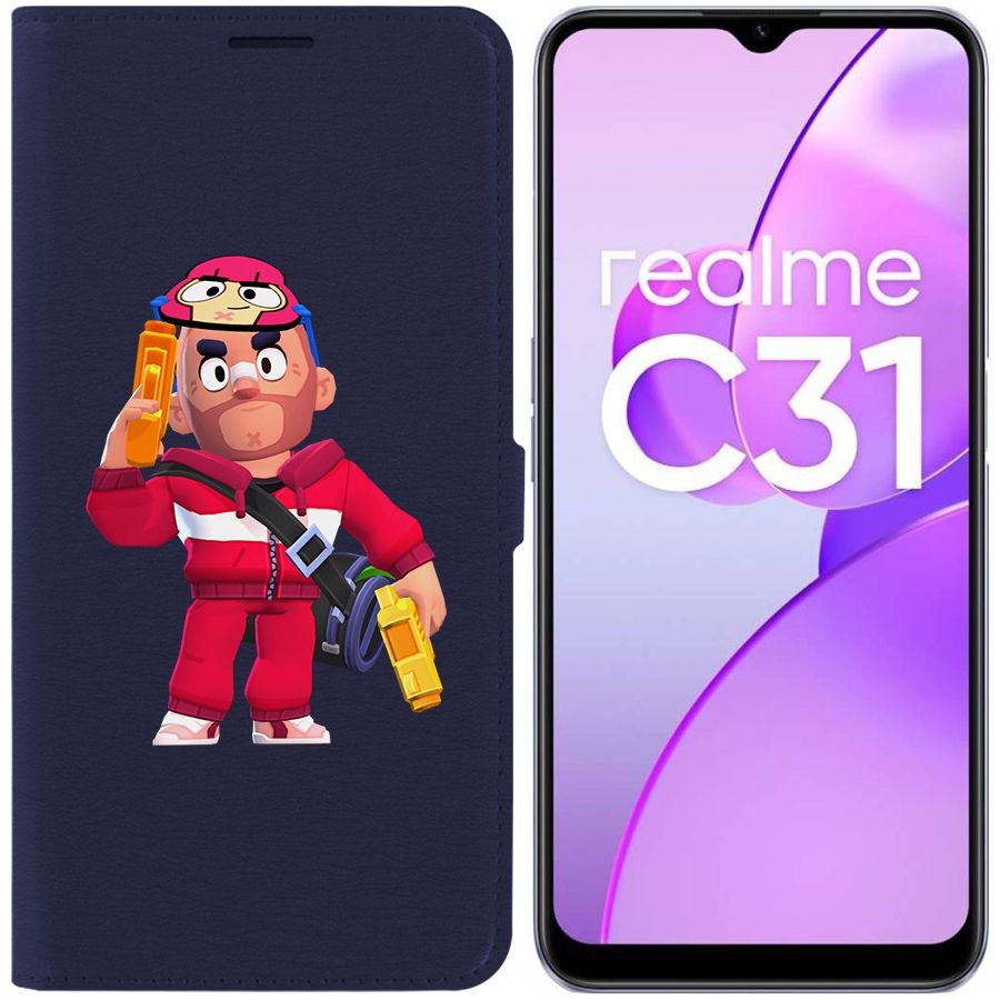 

Чехол-книжка Eco Book для Realme C31 Brawl Stars-Красавчик Кольт