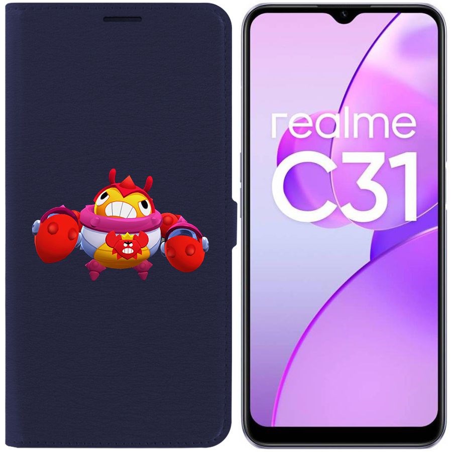 

Чехол-книжка Eco Book для Realme C31 Brawl Stars-Краб Тик