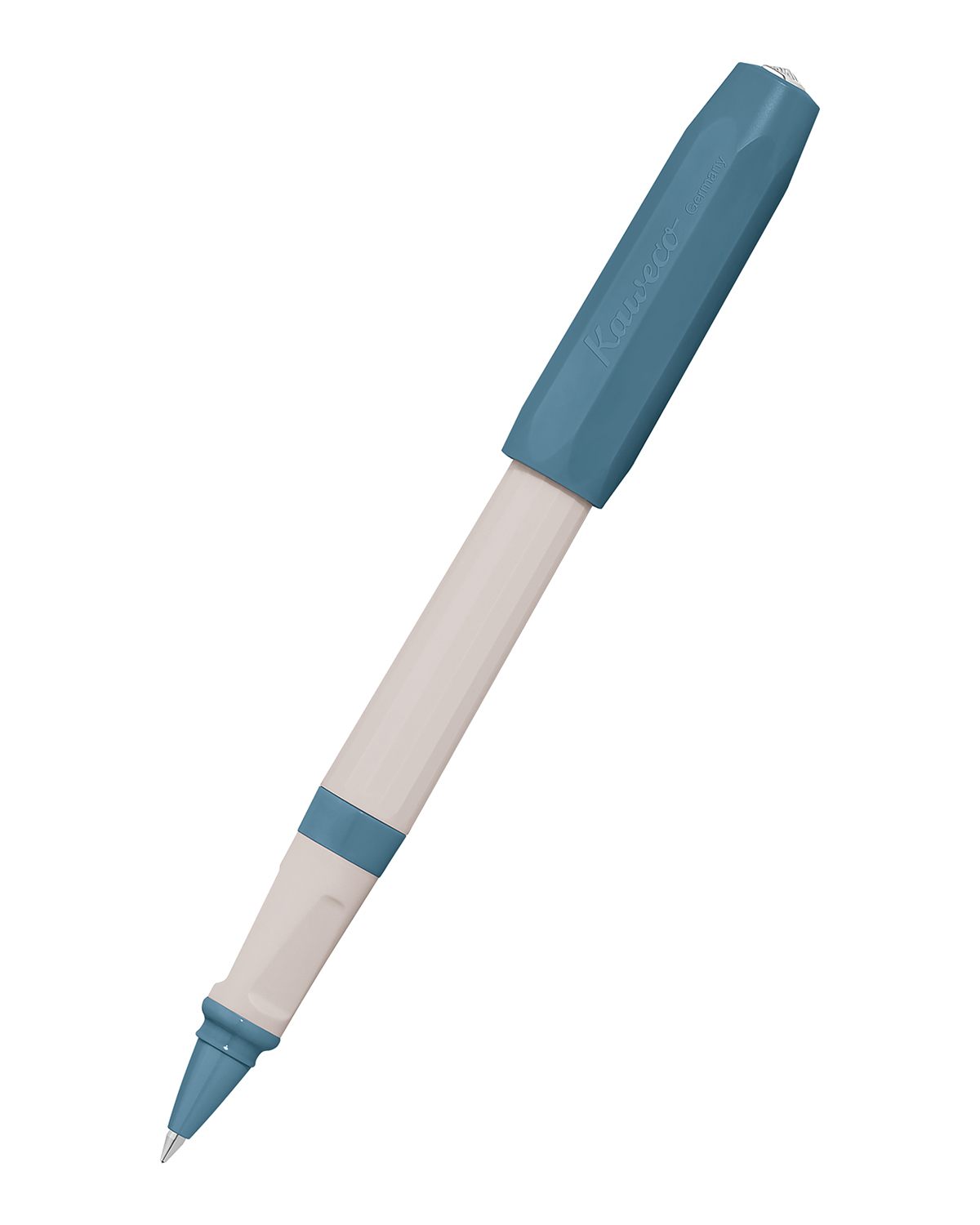 

Ручка-роллер KAWECO PERKEO Old Chambray 0.7мм белый корпус с синими вставками, PERKEO