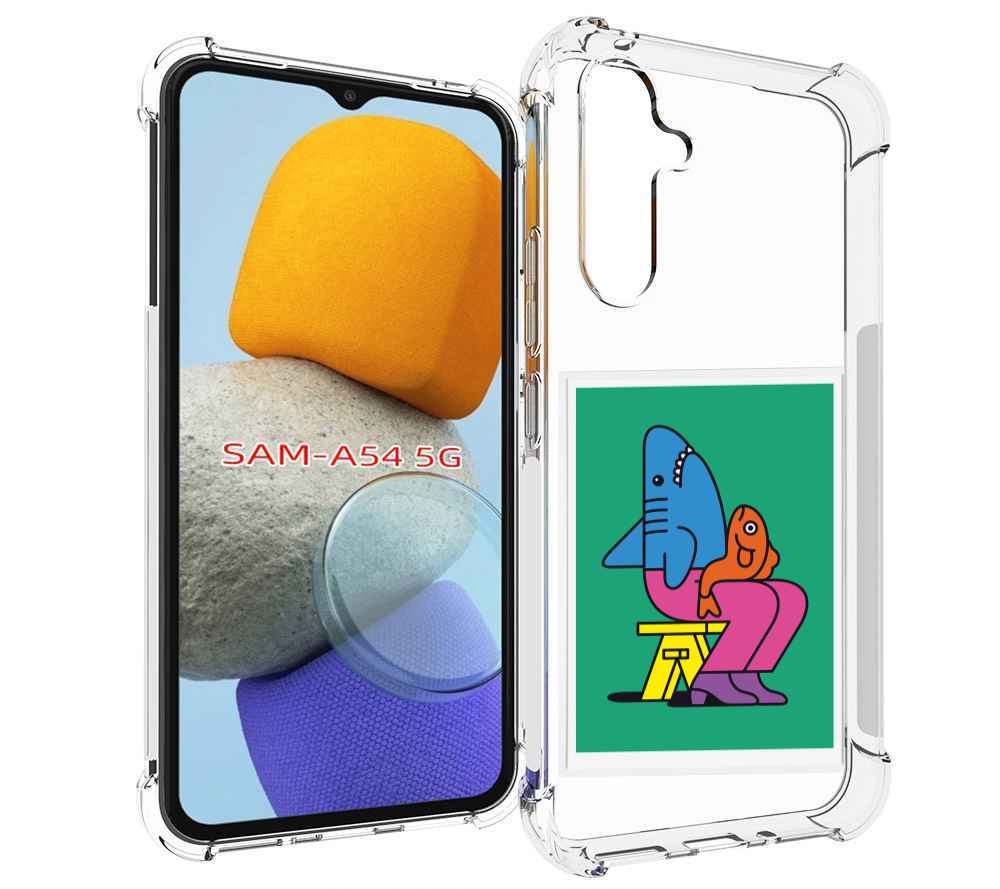 

Чехол MyPads акула синяя в штанах для Samsung Galaxy A54, Tocco