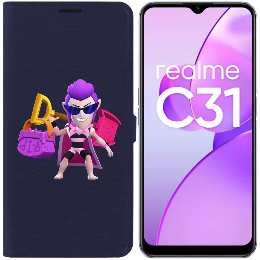 

Чехол-книжка Eco Book для Realme C31 Brawl Stars-Пляжный Мортис
