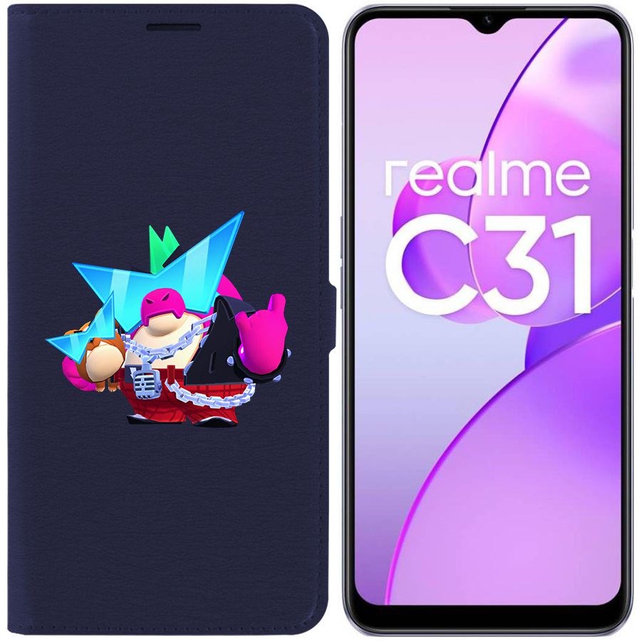 

Чехол-книжка Eco Book для Realme C31 Brawl Stars-Плохиш Базз