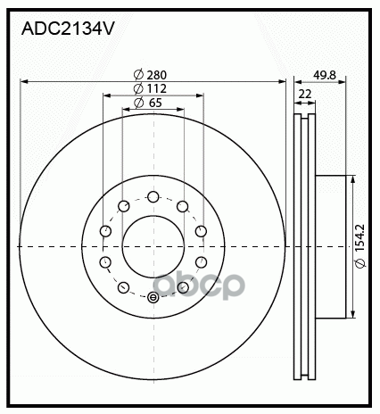 Тормозной диск ALLIED NIPPON передний ADC2134V