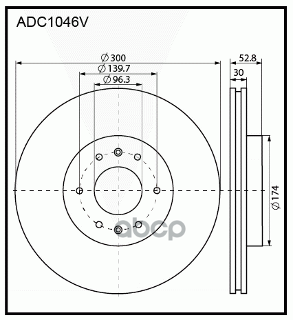 

Тормозной диск ALLIED NIPPON передний ADC1046V