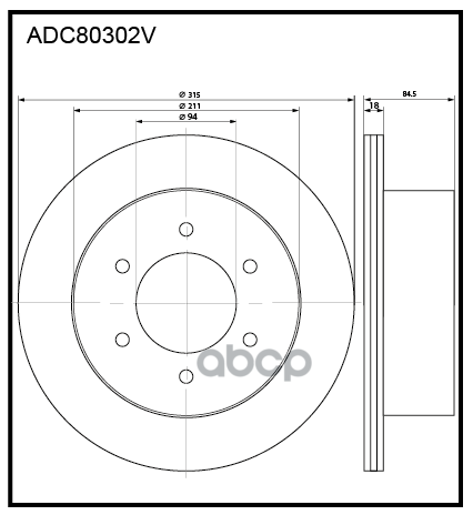 

Тормозной диск ALLIED NIPPON ADC80302V