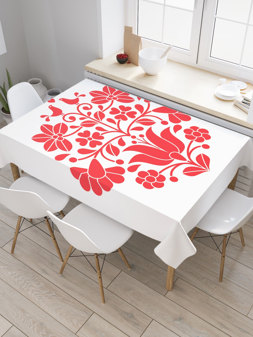 

Скатерть прямоугольная JoyArty "Венгерские цветочные мотивы" из оксфорда, 120x145 см, Красный, Венгерские цветочные мотивы