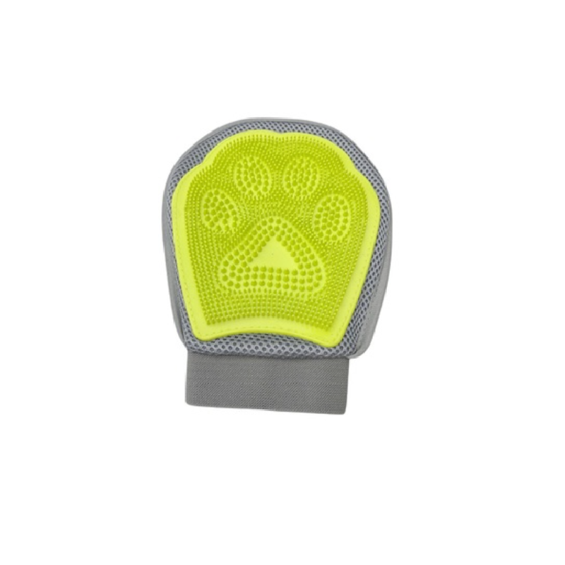 Щетка-рукавица для животных PET STAR массажная, серый, желтый, резина, 19х23 см