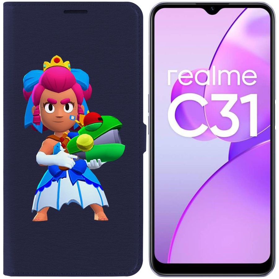 

Чехол-книжка Eco Book для Realme C31 Brawl Stars-Принцесса Шелли