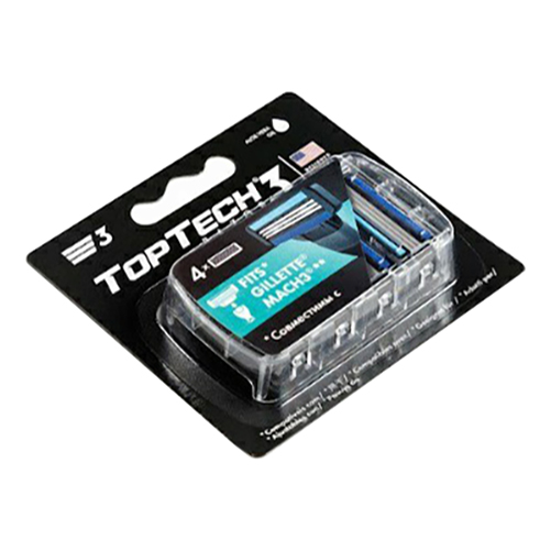 Сменные кассеты Toptech Razor 3 с тройным лезвием 4 шт кассеты сменные для бритвенного станка с тройным лезвием 4шт силикон пластик