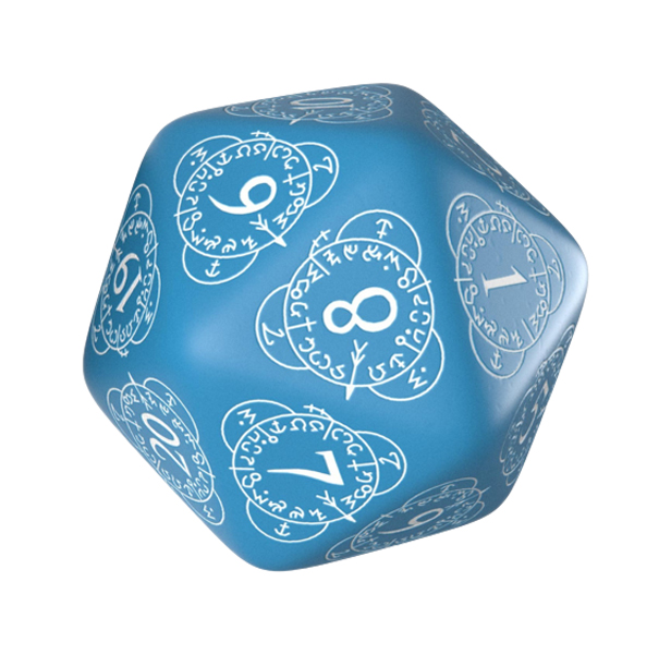 Кубик-счётчик Единорог D20 Level Counter Blue & white Die 1 20LEV33