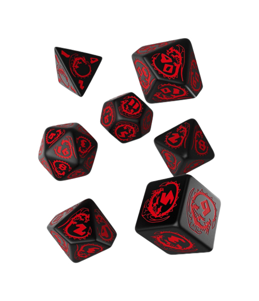 Набор кубиков Q-Workshop Dragons Black & red Dice Set 7 SDRA06