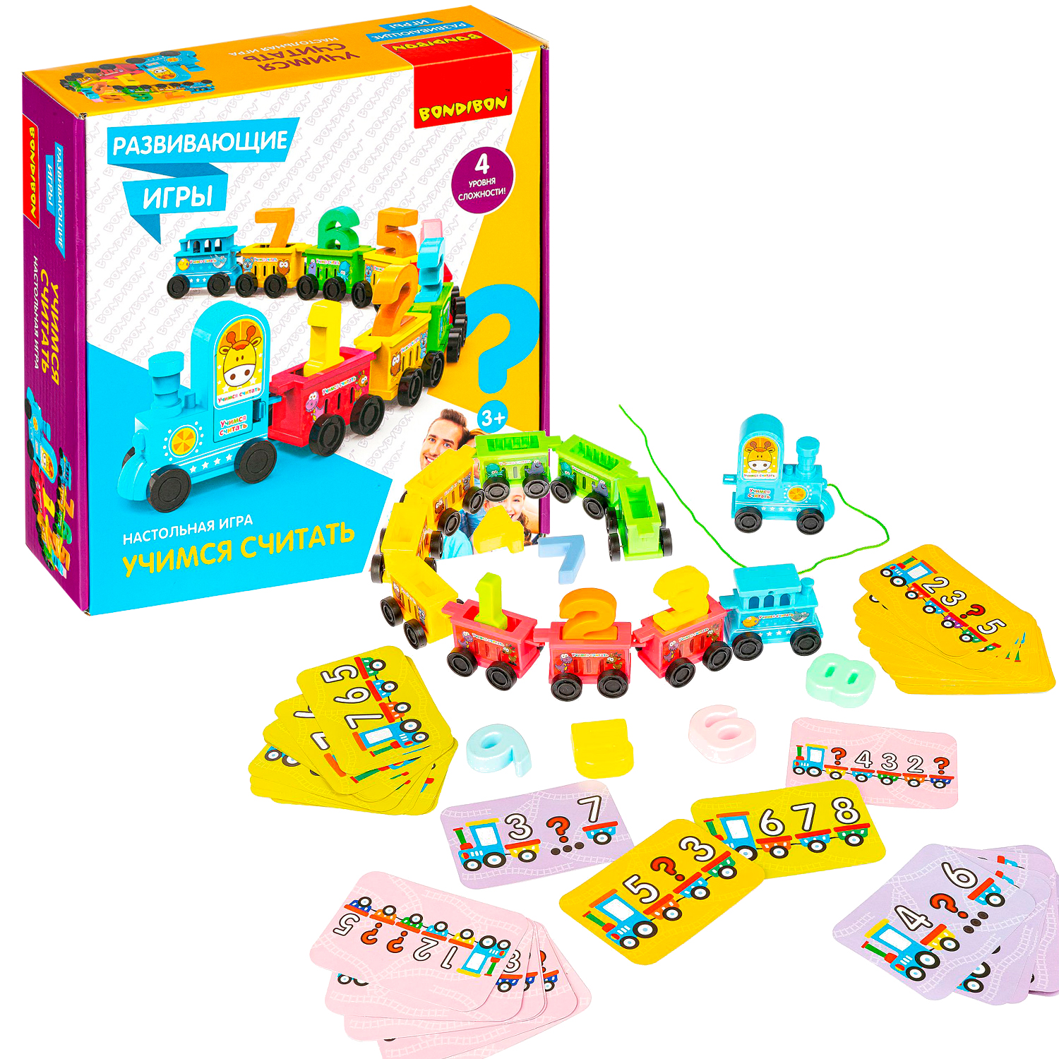Настольная игра Bondibon Учимся считать семейная настольная игра радуга учимся сравнивать