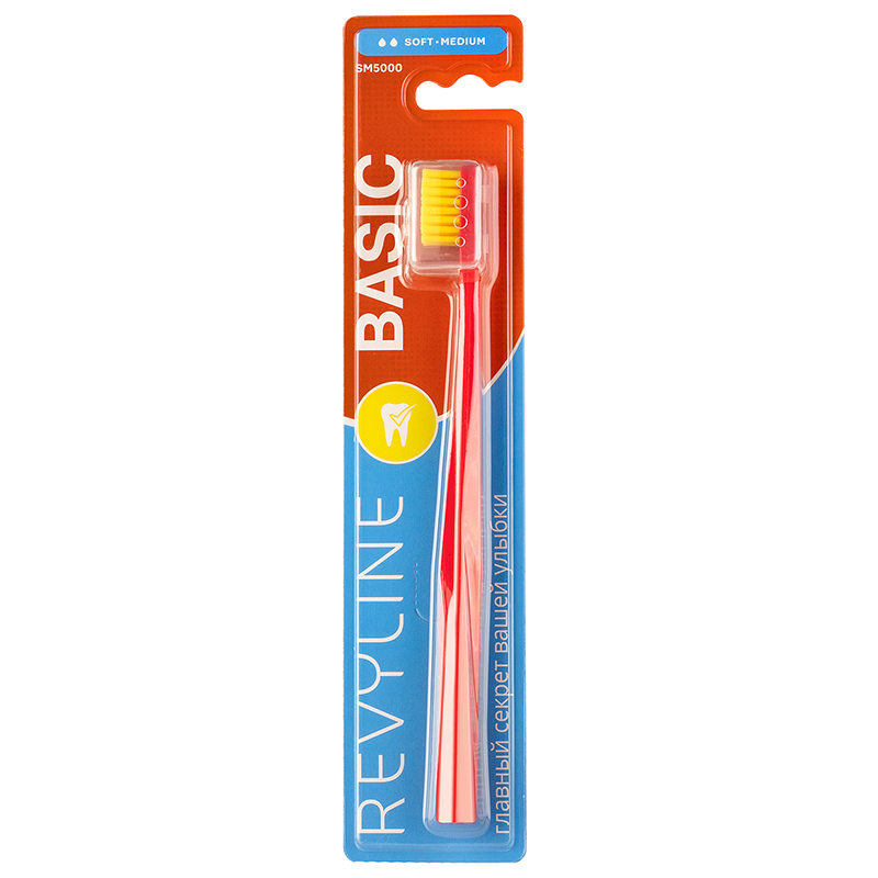Зубная щетка Revyline SM5000 Basic красная-желтая heller ручка для рашпиля красная накручивающаяся