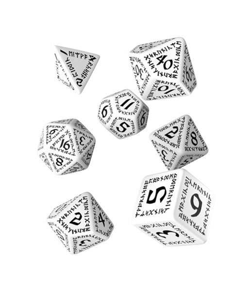 

Набор кубиков Q-Workshop Runic White & black Dice Set 7 SRUN02