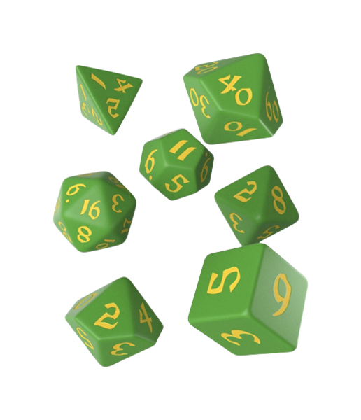 

Набор кубиков Q-Workshop Classic Runic Green & yellow Dice Set 7 SCLR2F