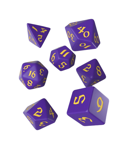 фото Набор кубиков q-workshop classic runic purple & yellow dice set 7 sclr93