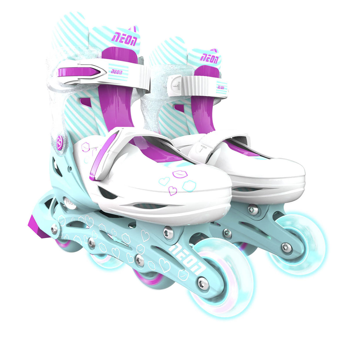 Роликовые коньки YVolution Neon Combo Skates, бирюзовый размеры 29-32