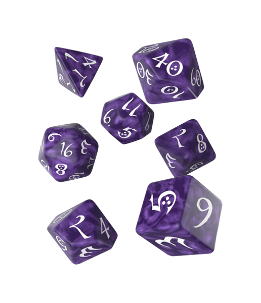 Набор кубиков Q-Workshop Classic RPG Lavender & white Dice Set 7 SCLE1B