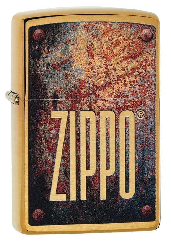 

Зажигалка ZIPPO Rusty Plate Brushed Brass, латунь/сталь, золотистая, 38x13x57 мм