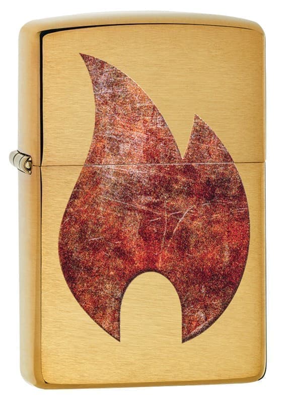 

Зажигалка ZIPPO Rusty Flame Brushed Brass, латунь/сталь, золотистая, 38x13x57 мм