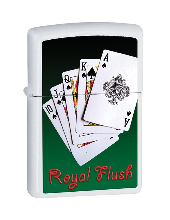 

Зажигалка Zippo Royal Flush 28038, Белый;зеленый