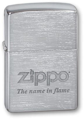 фото Зажигалка zippo name in flame, brushed chrome, латунь/сталь, серебристая, 38x13x57 мм