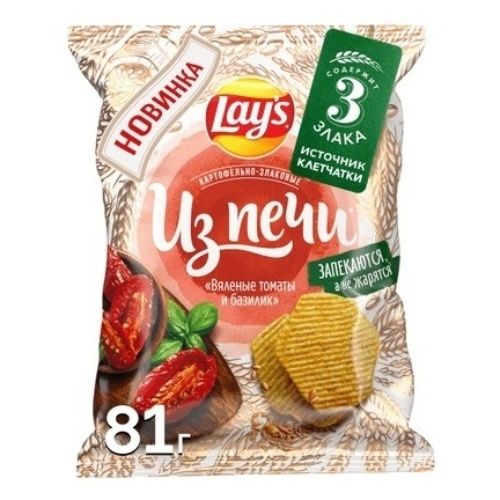 

Чипсы Lay's Из печи картофельные, со вкусом вяленых томатов и базилика, 81 г